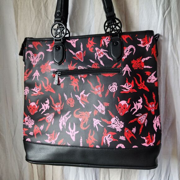 KILLSTAR Damned DEVIL Demon Tote Bag Purse Handbag Pentacle Metal Gothic Witchy - Picture 12 of 13